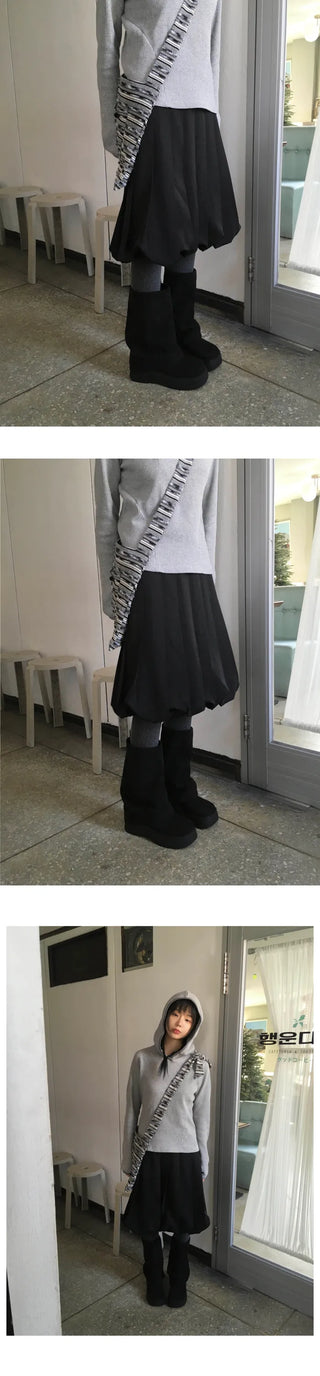 (2 colors) Pleated balloon skirt