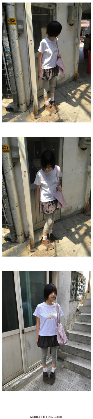 [3 colors] Shirred Short-Sleeve T-Shirt