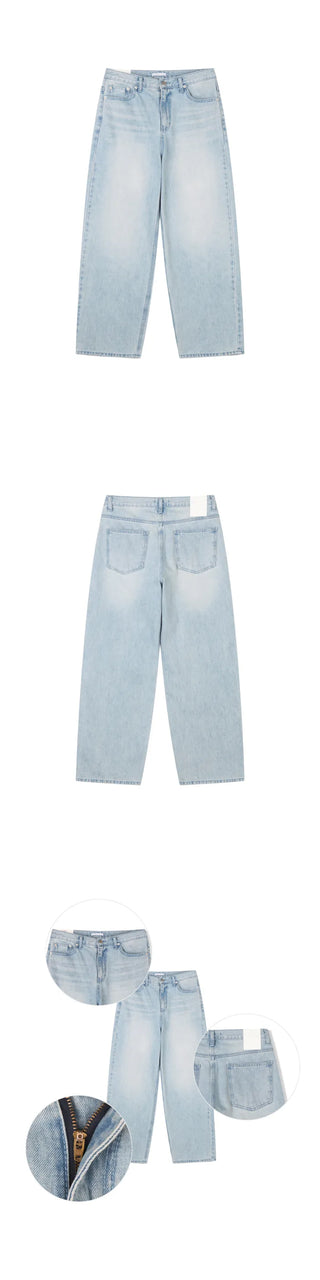 Wide denim pants