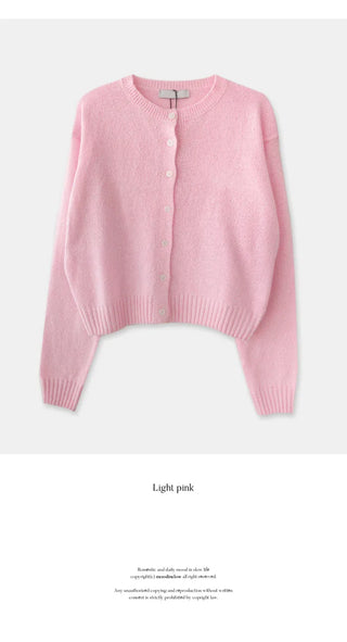Round boucle cardigan