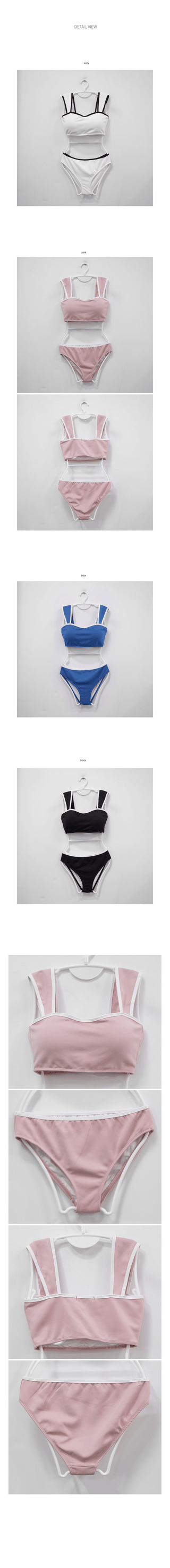 [With cups] Two-tone bikini