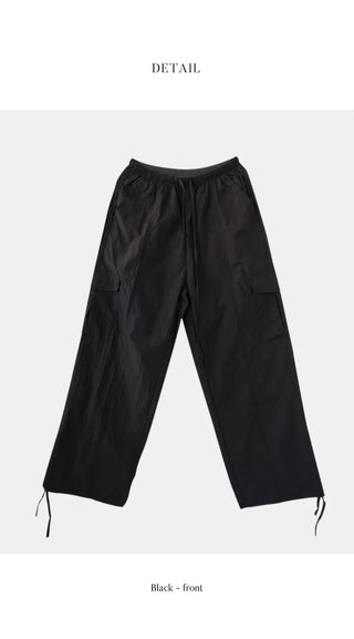 Slit Wide Nylon Pants