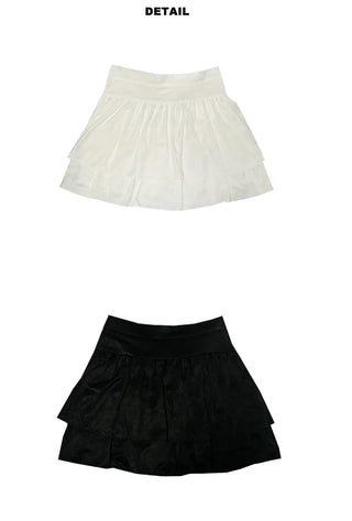 Frilled flared mini skirt