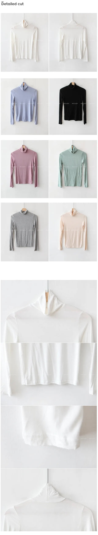Colored turtleneck T-shirt