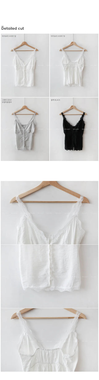 Nylon lace button bustier
