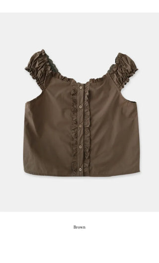 Frilled off-blouse