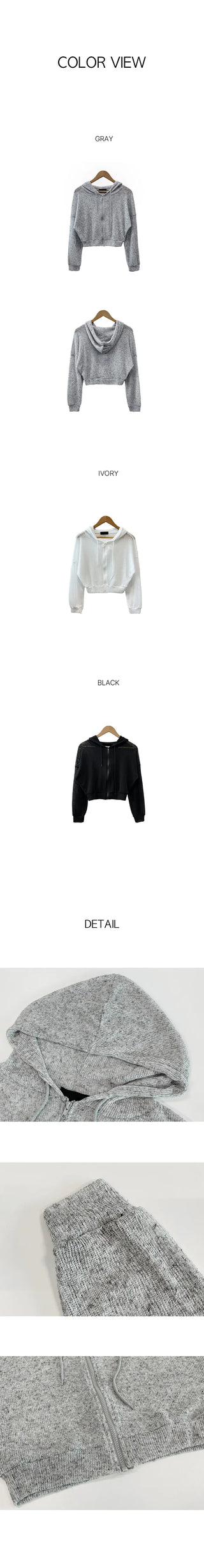Linen cropped hoodie (3 colors)