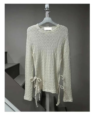 Side-strap sheer wrinkle t-shirt
