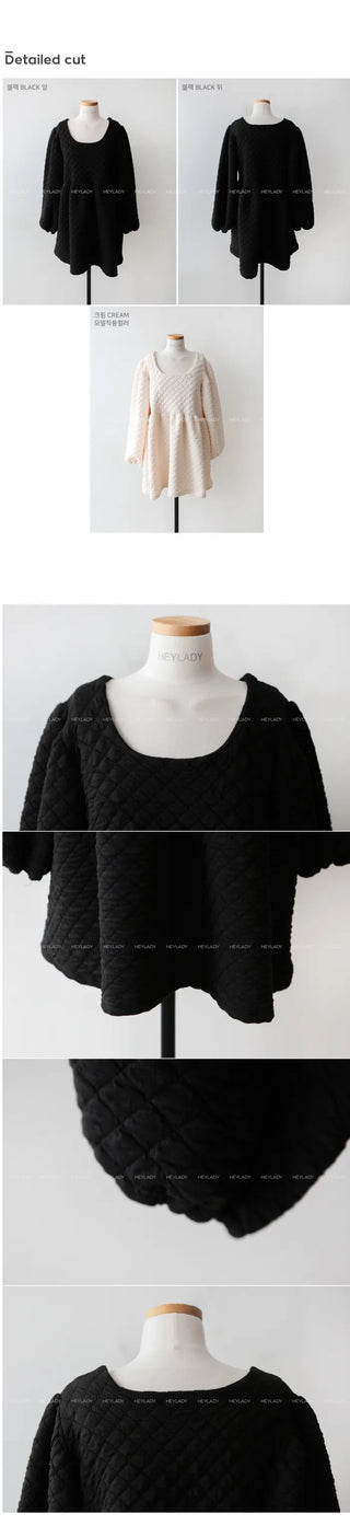 Square quilted mini dress