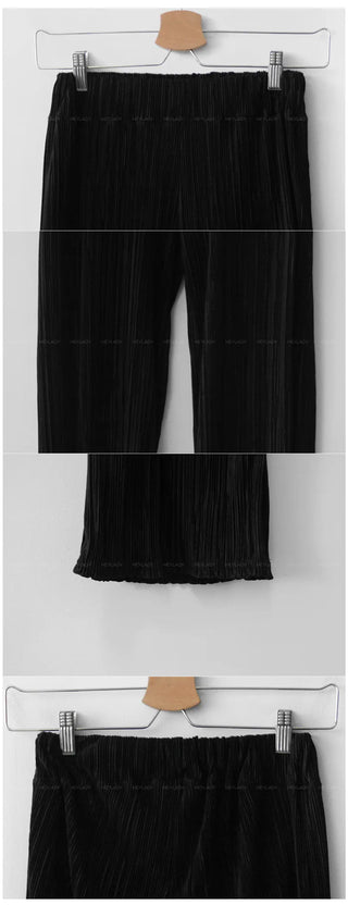 Pleated elastic waist pants