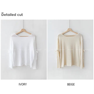 Ribbon Boucle Boat Neck Knit