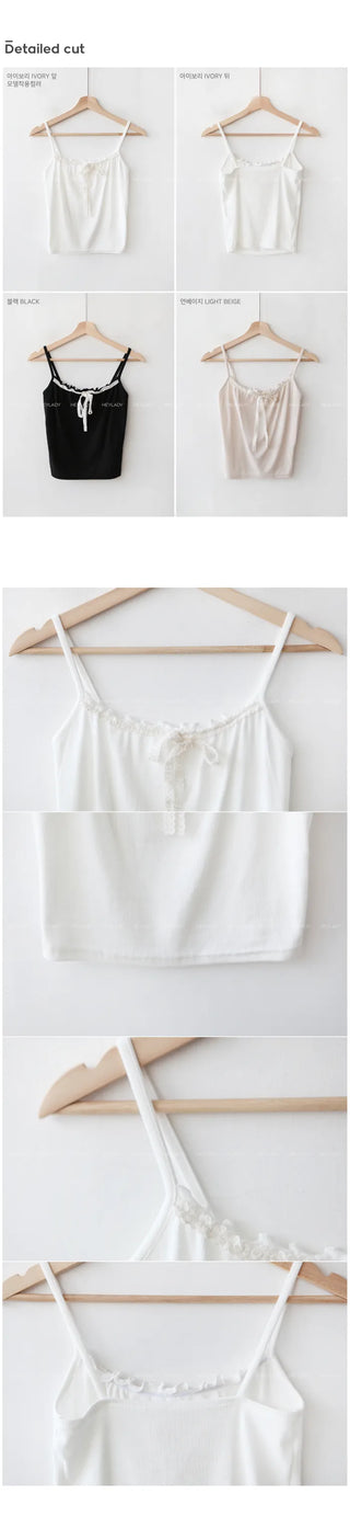 Lace ribbon camisole