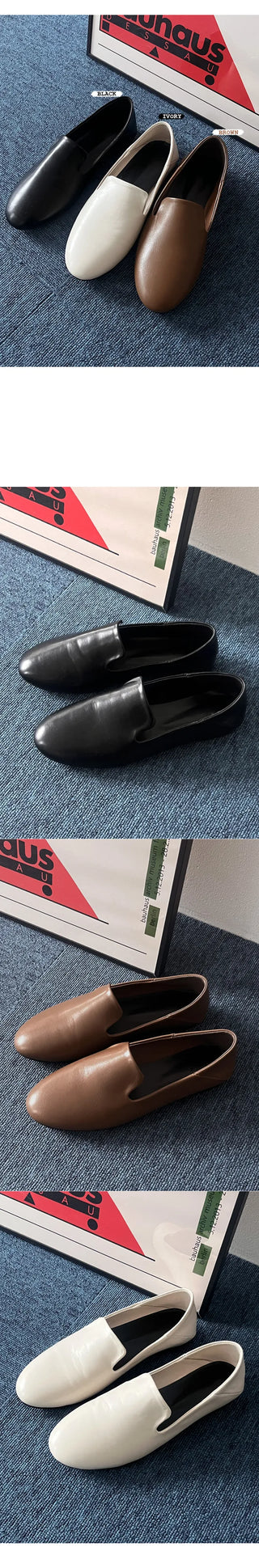 Simple leather loafers