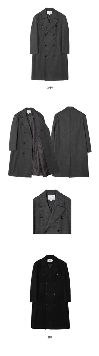 [Unisex] Side Pocket Double Long Coat