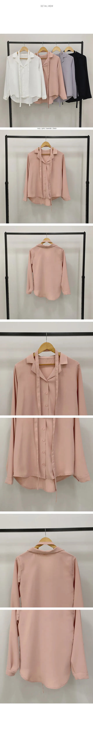 Choker string shirt blouse