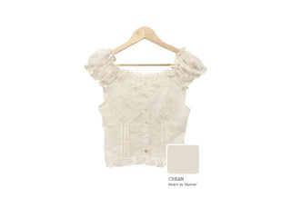 Eyelet Flower Frill Blouse