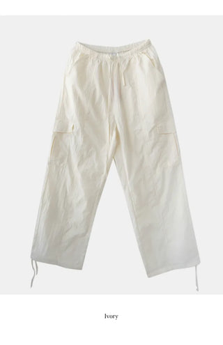Slit Wide Nylon Pants