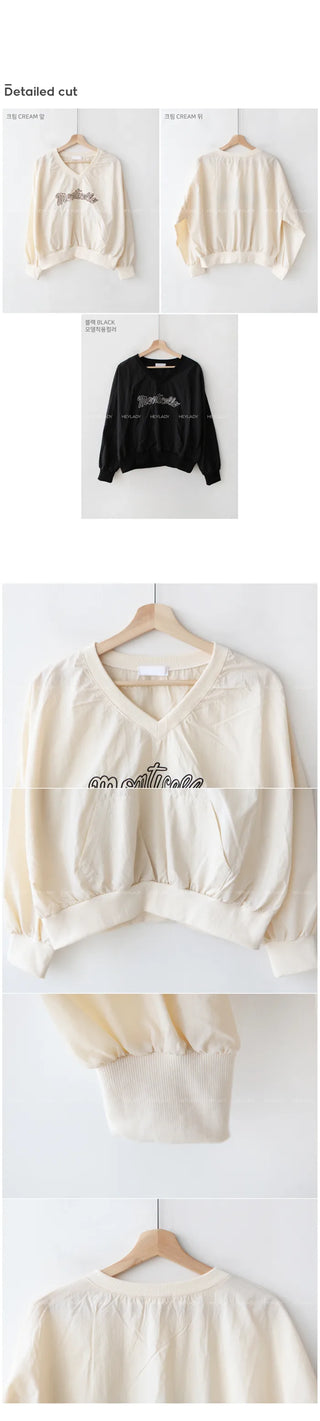 Lettering Nylon Sweatshirt