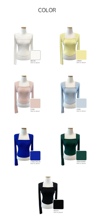 [SET] Sleeveless Bolero Set (7 colors)