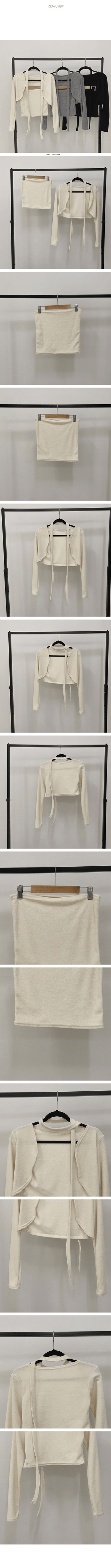 Scarf muffler knit top and cardigan set