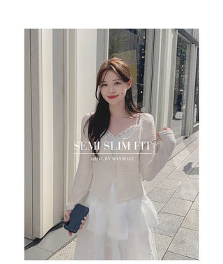 Lace layered cardigan (3 colors)