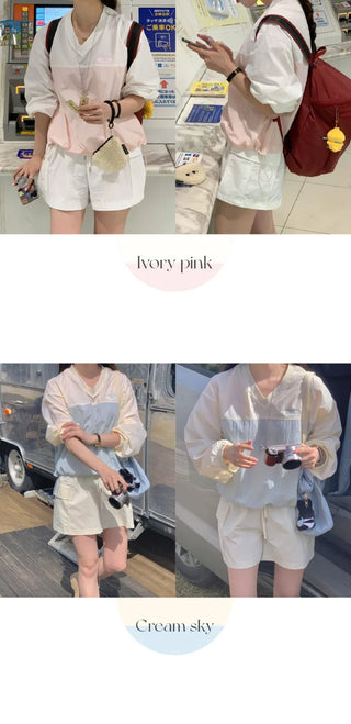Loose-fit V-neck sweatshirt (2c)