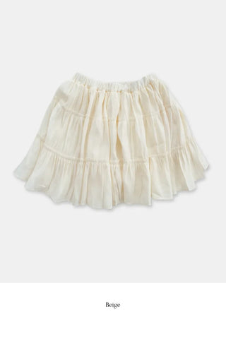 [Lined] Tiered elastic mini skirt