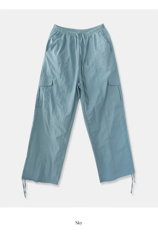 Slit Wide Nylon Pants