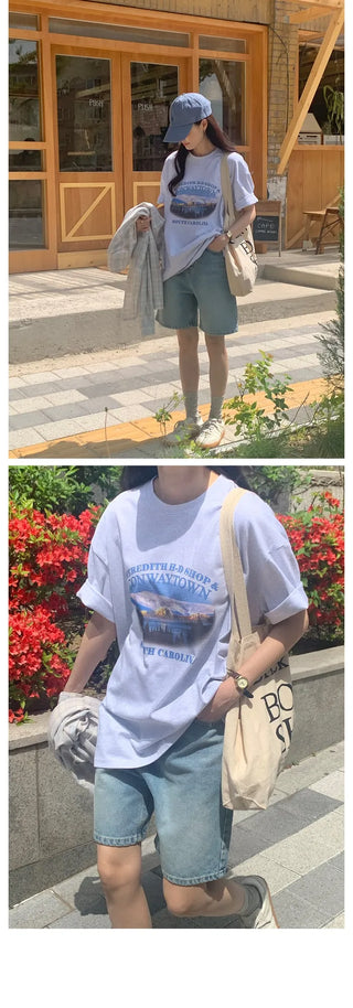Printed oversized T-shirt (2 colors)