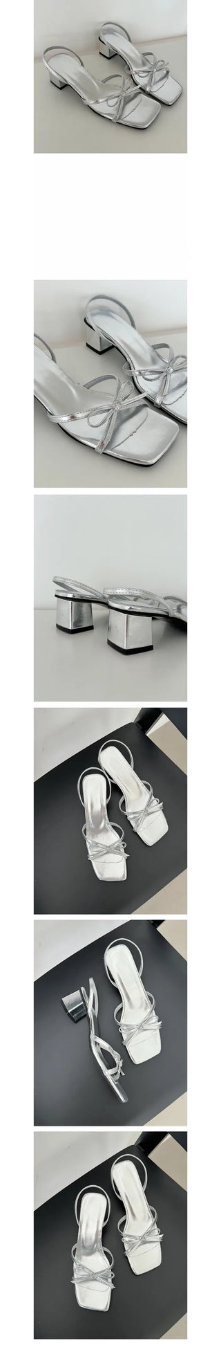 Ribbon platform shoes/sandals