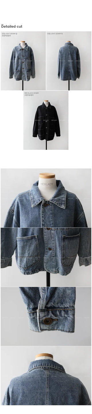 Stitched denim jacket