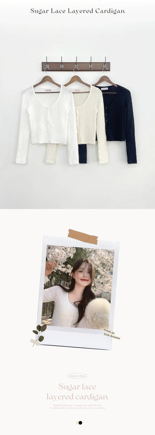 Lace layered cardigan (3 colors)