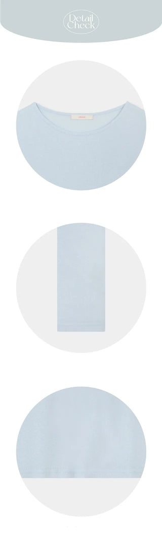 Long-sleeved round modal inner T-shirt (7cm)