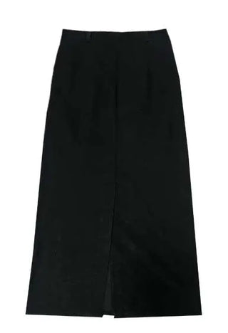 H-line back slit long skirt