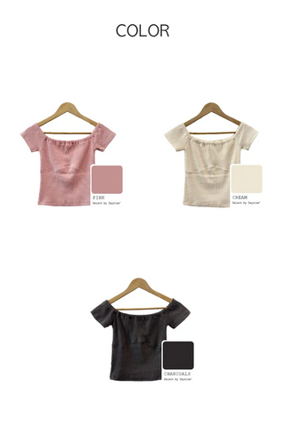 Pigmented Off-Shoulder Short-Sleeve T-Shirt (3 colors)