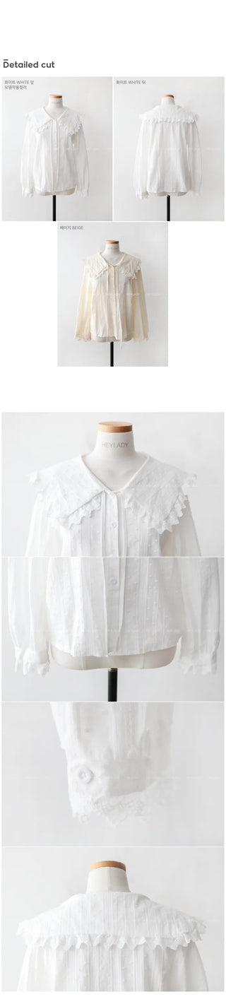 Lace collar blouse