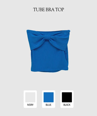 Ribbon knit tube top