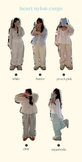 2-Way Wide Nylon Cargo Pants (5cm)