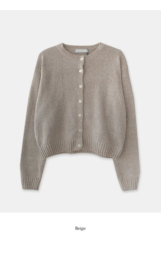 Round boucle cardigan