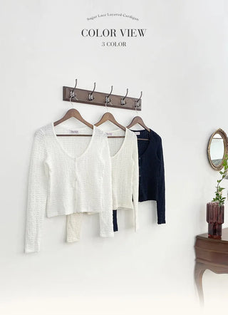 Lace layered cardigan (3 colors)