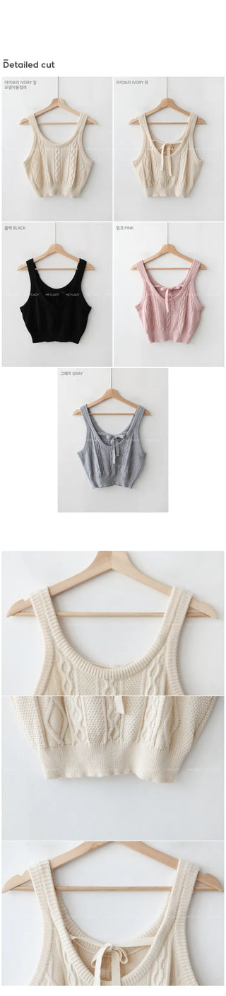 Ribbon knit bustier