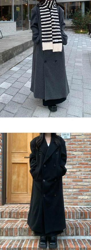 [Unisex] Side Pocket Double Long Coat