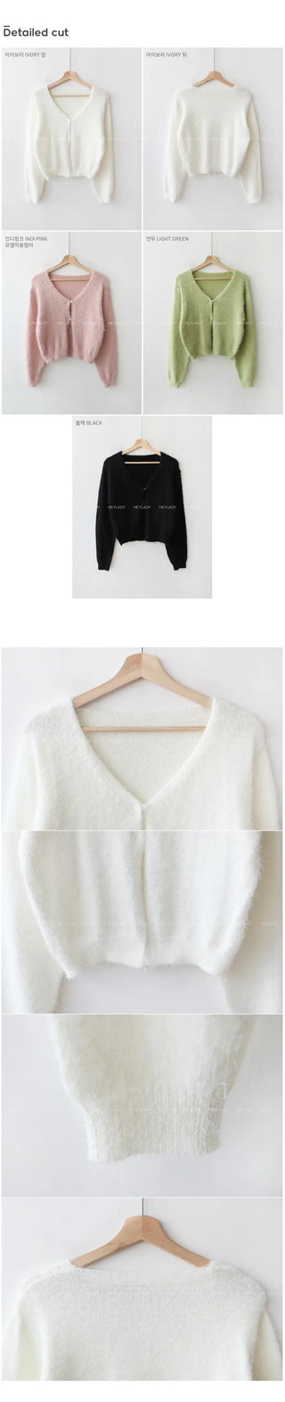 Fluffy two-button cardigan
