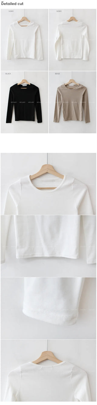 Fleece-lined round T-shirt