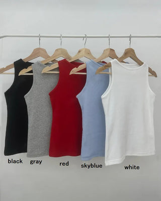 Boat neck basic sleeveless top