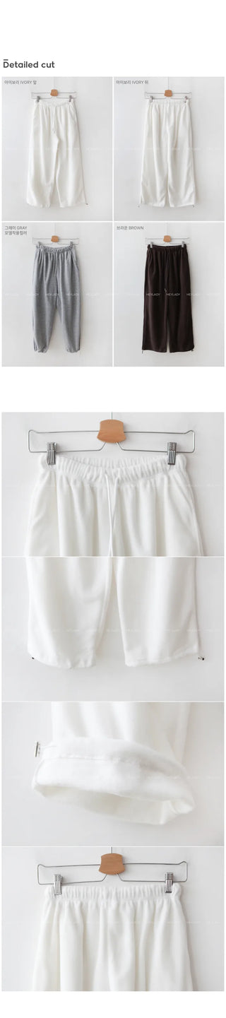 Fleece elastic waist pants