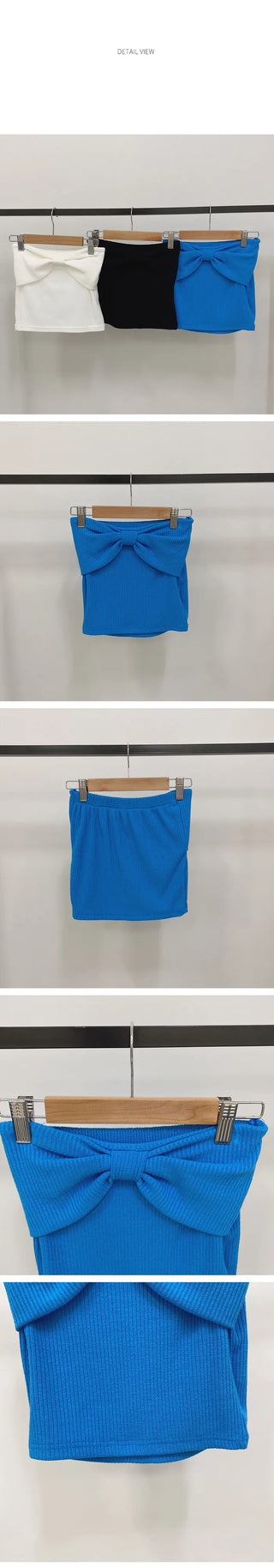 Ribbon knit tube top