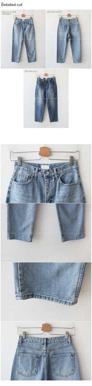 Daily straight denim pants