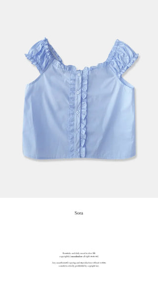 Frilled off-blouse
