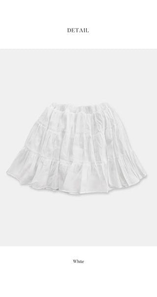 [Lined] Tiered elastic mini skirt